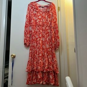 Orange floral maxi dress
